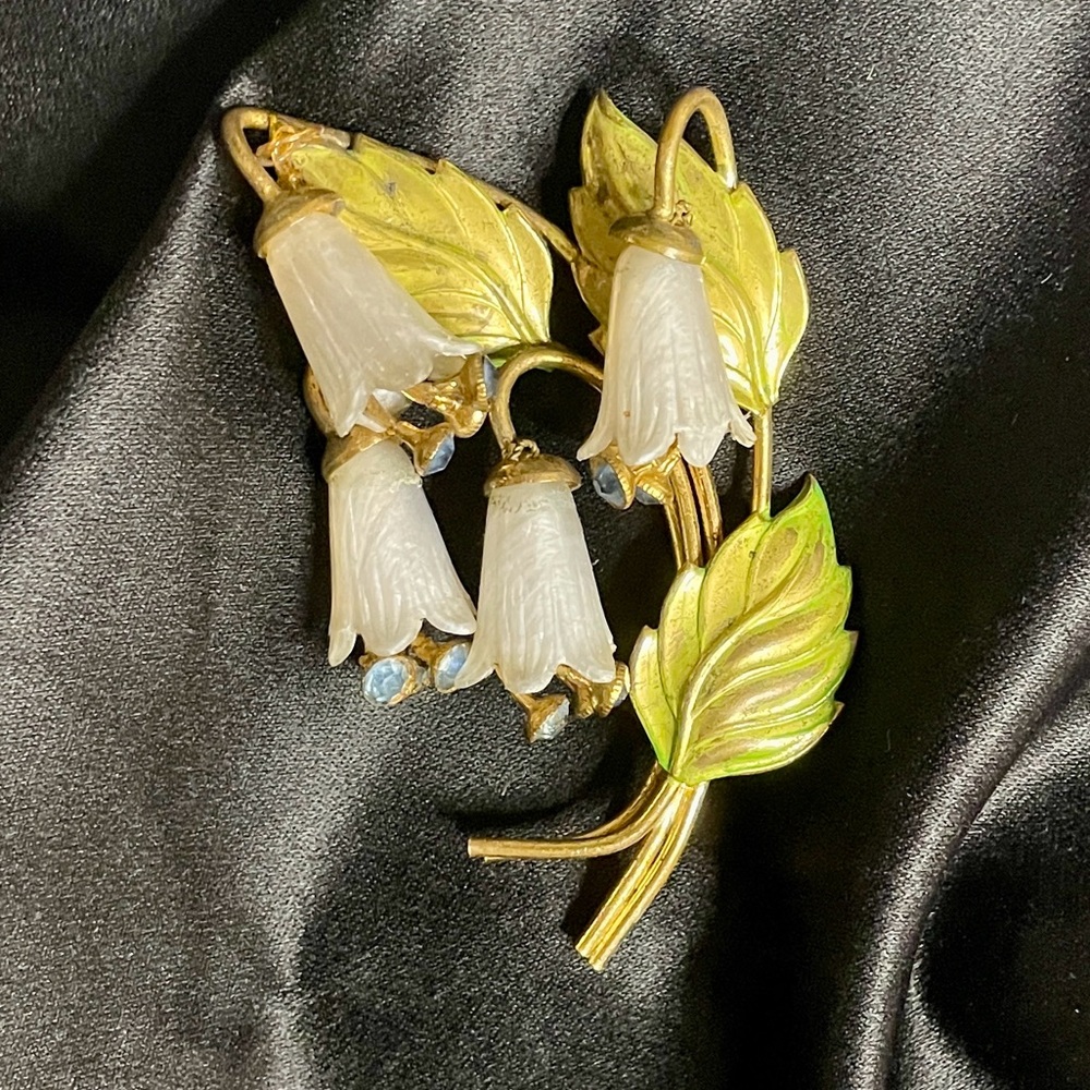 Rare Vintage 1930s MIRIAM HASKELL Floral Spray Brooch